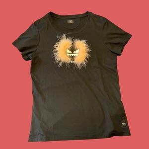 Fendi Monster Tee Shirt With Fur *Never Worn *